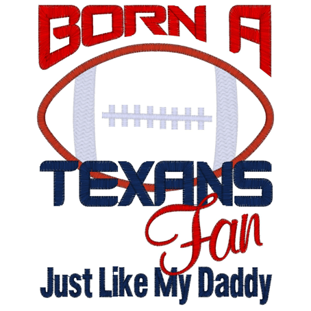Sayings (2670) Texans Fan Applique 5x7