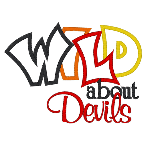 Sayings (2737) Wild about Devils Applique 5x7