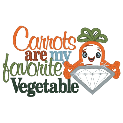 Sayings (2778) Carrot Vegetable Applique 5x7