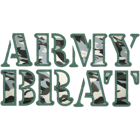 Sayings (A28) ARMY BRAT Applique 6x10