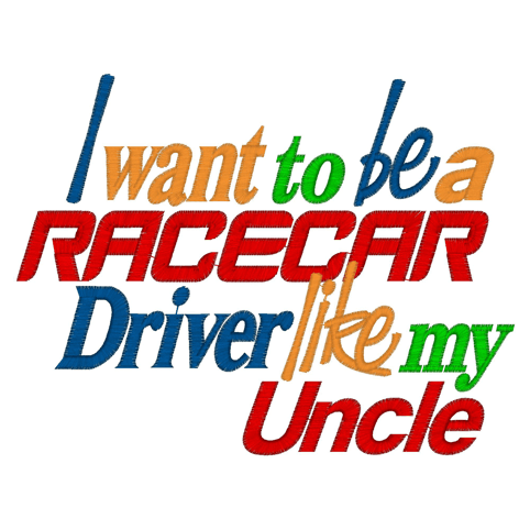 Sayings (2850) Racecar Uncle 5x7