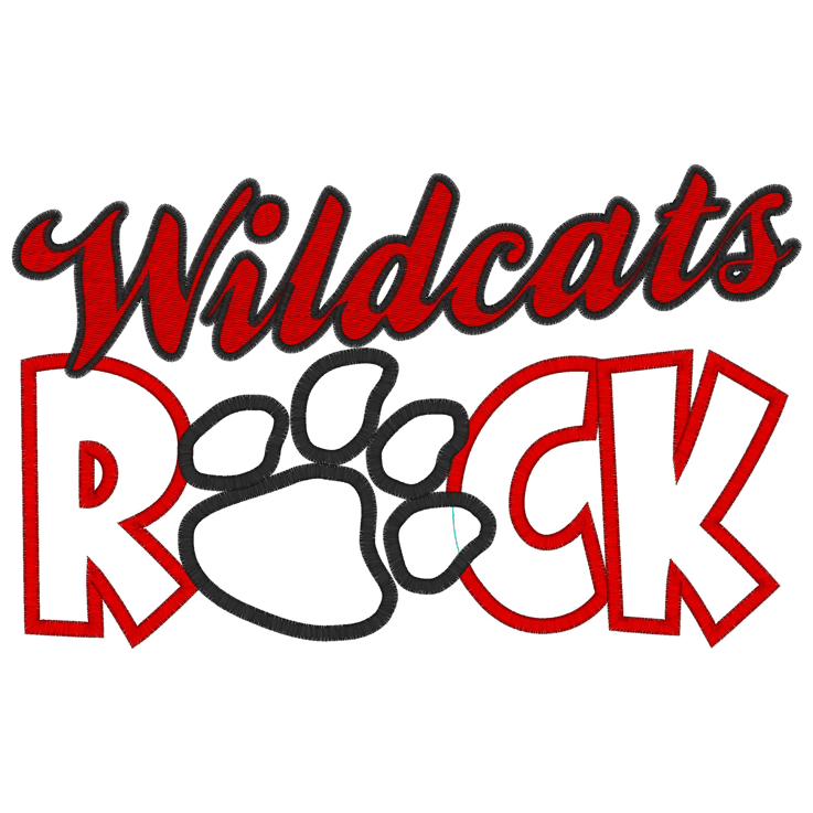 Sayings (2887) Wildcats Rocks Applique 6x10