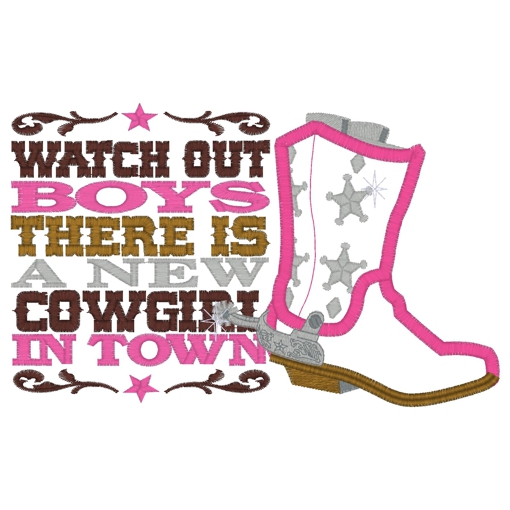 Sayings (3076) Cowgirl Applique 5x7
