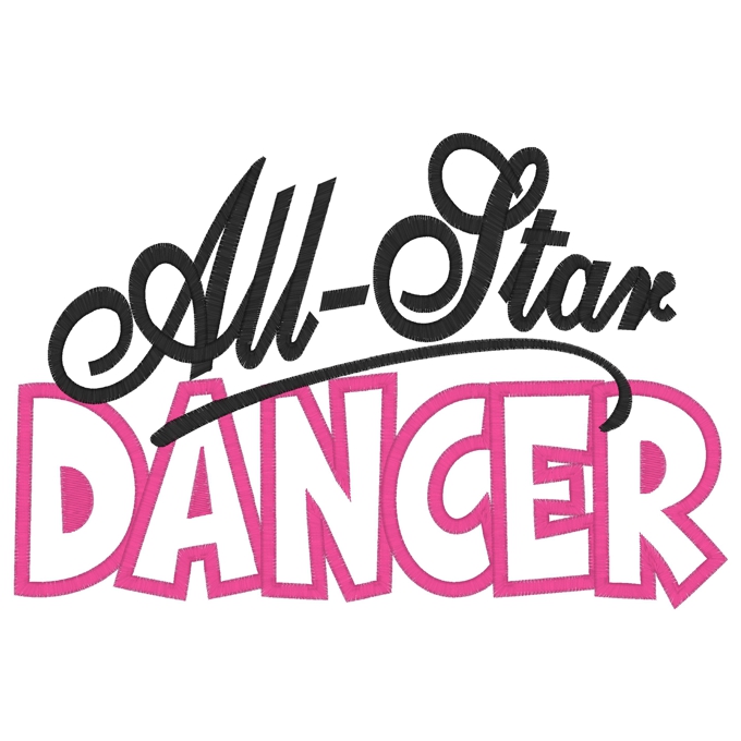 Sayings (3085) All Star Dancer Applique 6x10