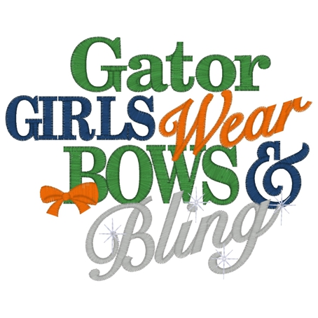 Sayings (3097) Gators Bows & Bling 5x7