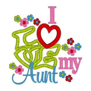 Sayings (3103) I Love My Aunt Applique 4x4