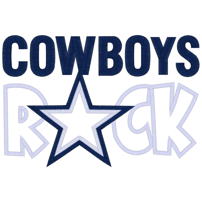 Sayings (3117) Cowboys Rock applique 6x10