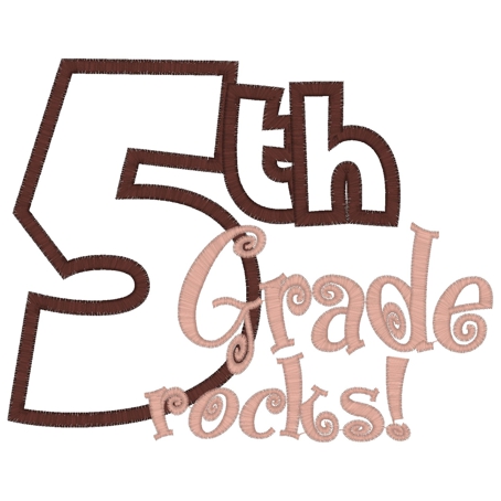 Sayings (3174) 5th Grade Rocks Applique 5x7