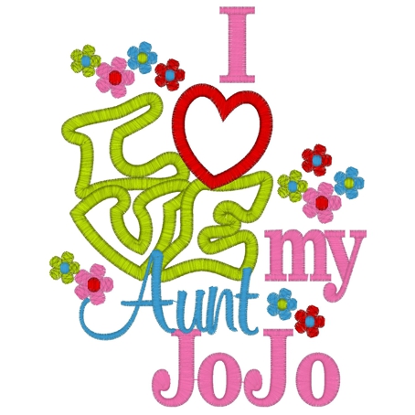 Sayings (3224) Love Aunt JoJo Applique 5x7