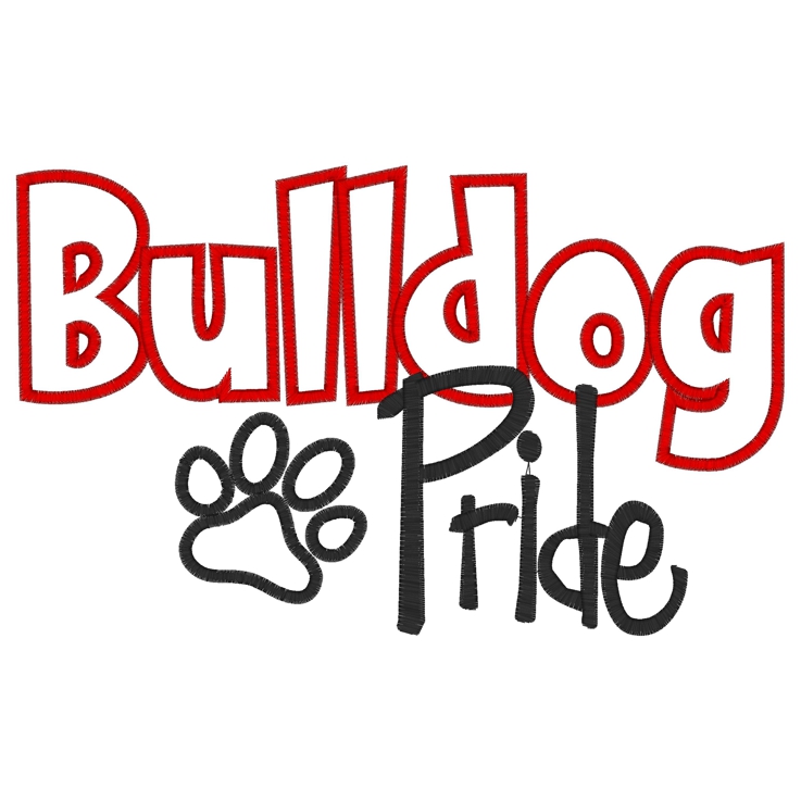 Sayings (3307) Bulldog Pride Applique 6x10