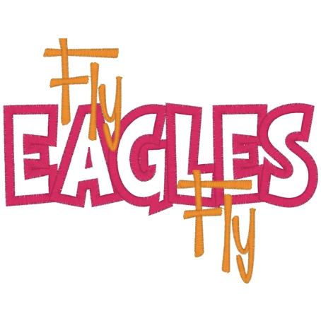 Sayings (3317) Fly Eagles Fly Applique 5x7