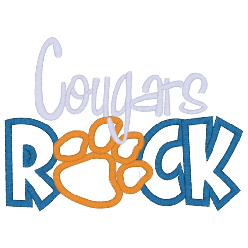 Sayings (3334) Cougars Rock Applique 5x7
