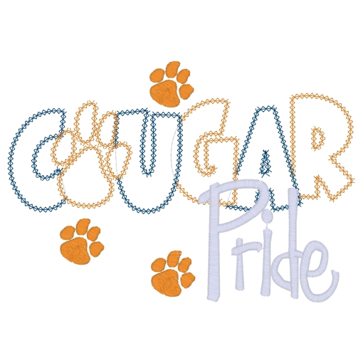 Sayings (3335) Cougar Pride Applique 5x7