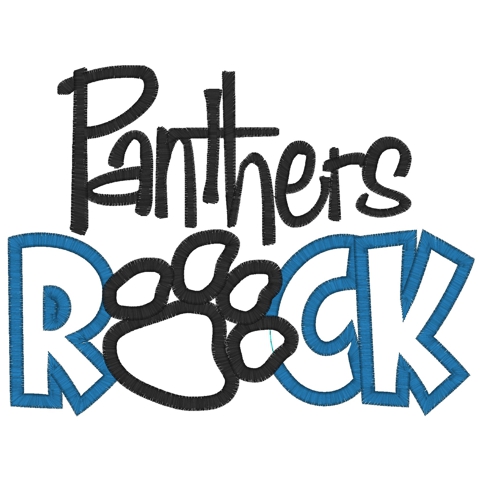 Sayings (3361) Panthers Rock Applique 6x10