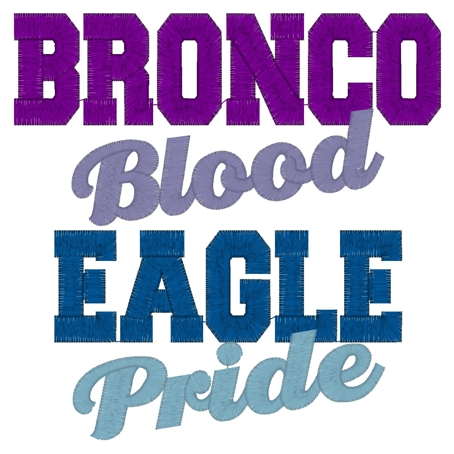 Sayings (3437) ...Bronco Blood Eagle Pride Applique 6x10
