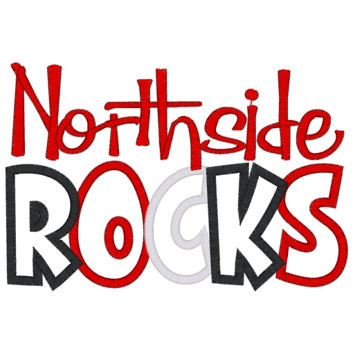 Sayings (3462) ...Northside Rocks Applique 5x7