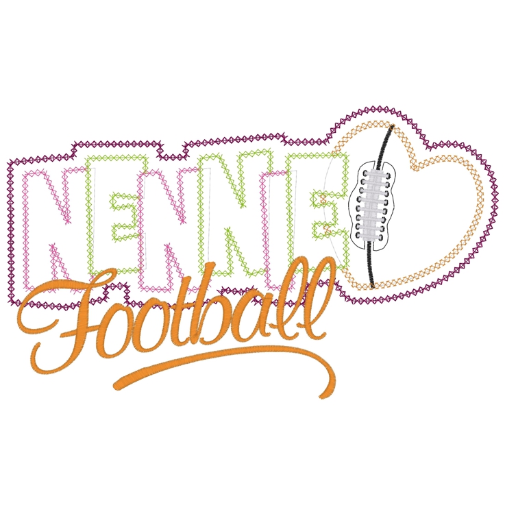 Sayings (3474) ...Football Nennie Applique 6x10