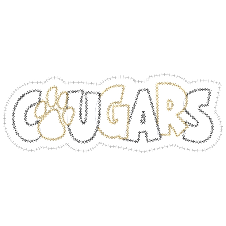 Sayings (3488) ...Cougars Applique 6x10