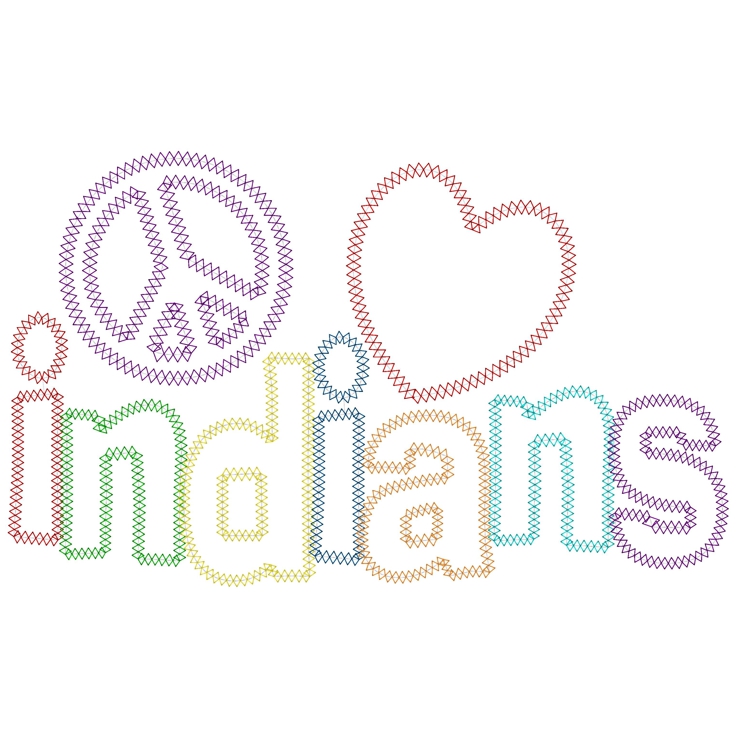 Sayings (3571) ...Peace Love Indians Applique 6x10