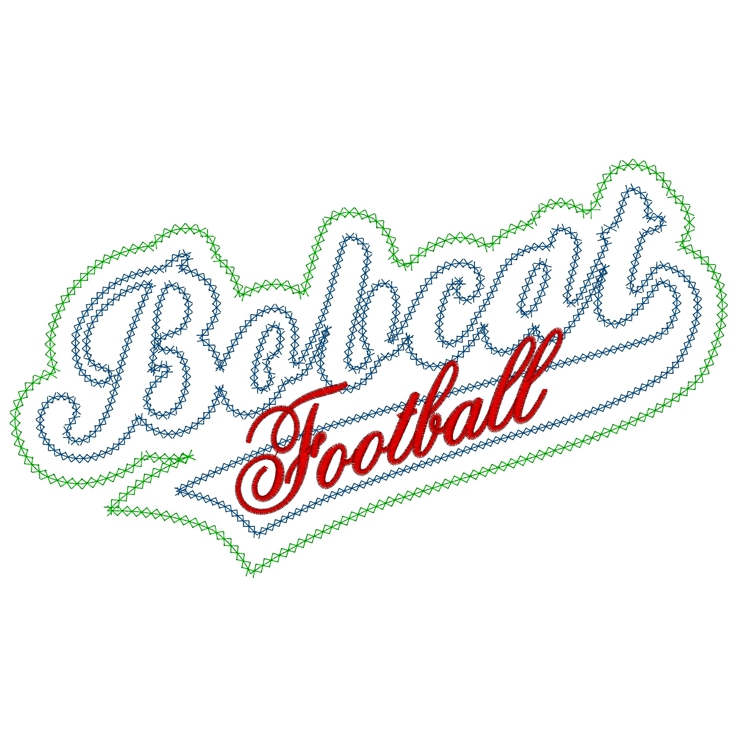 Sayings (3589) ...Bobcat Football Applique 6x10