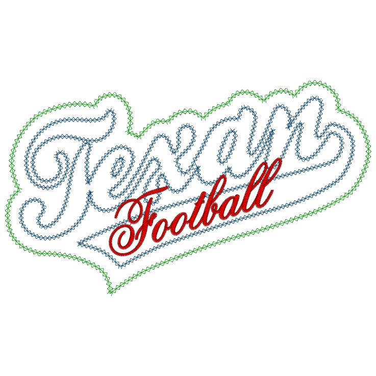 Sayings (3590) ...Texan Football Applique 6x10