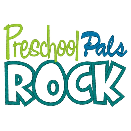 Sayings (3606) ...Preschool Pals Rock Applique 5x7