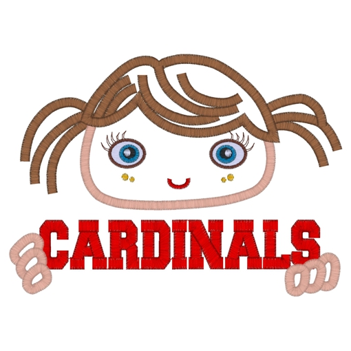 Sayings (3674) ...Cardinals Girl Applique 5x7