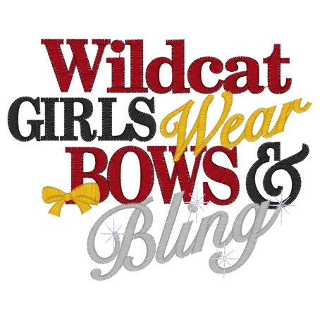 Sayings (3680) ...Wildcat Girls Bows & Bling 5x7