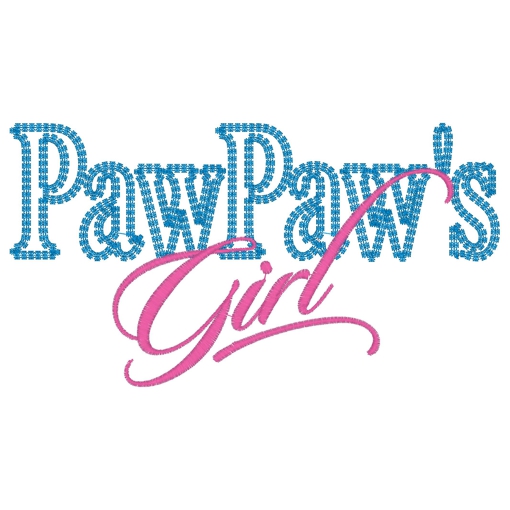 Sayings (3711) ..PawPaws Girl Applique 5x7