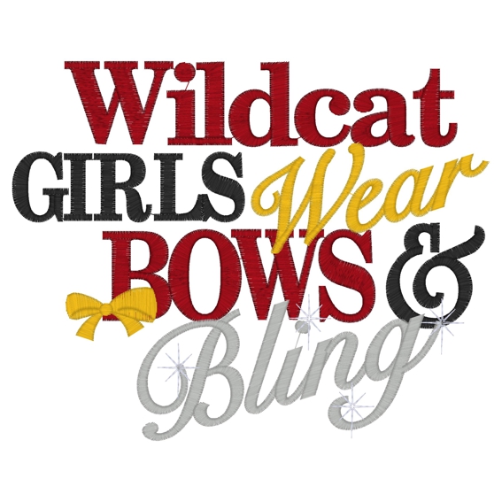 Sayings (3769) Wildcat Bows & Bling 6x10