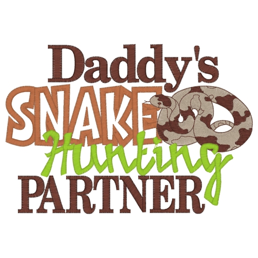 Sayings (3784) Daddys Snake Hunting Partner Applique 5x7