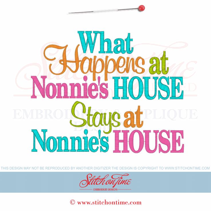 Sayings (3818) What Happens at Nonnie's House 6x10