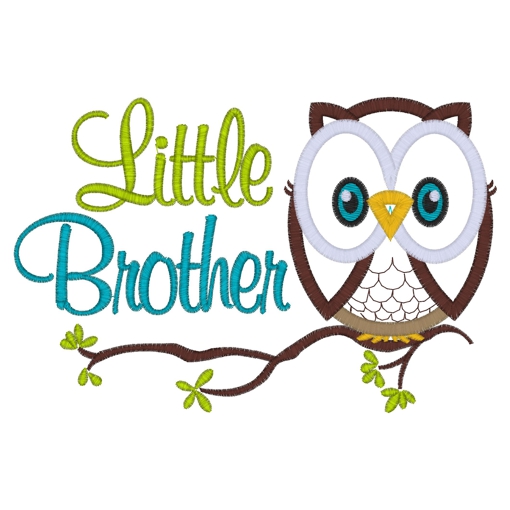 Sayings (3831) Little Brother Owl Applique 5x7
