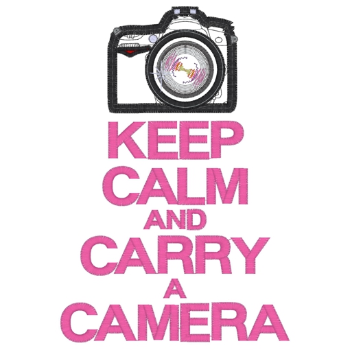 Sayings (3841) Keep Calm And Carry A Camera Applique 5x7