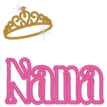 Sayings (3853) Nana Crown Applique 5x7