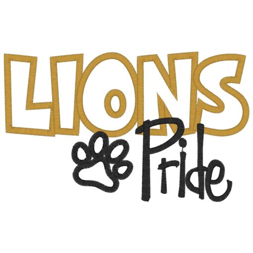 Sayings (3892) Lions Pride Applique 5x7