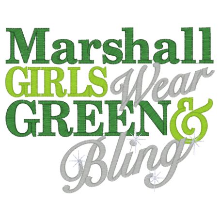 Sayings (4008) Marshall Girls Green & Bling 5x7