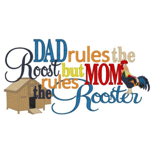 Sayings (4054) Mom Rules The Rooster 5x7