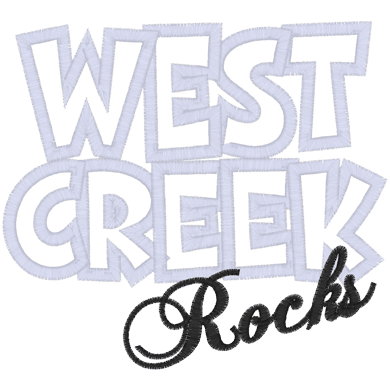 Sayings (A412) West Creek Rocks Applique 5x7