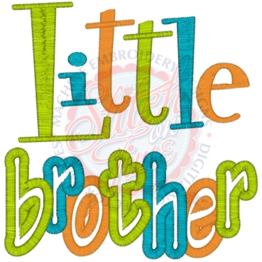 Sayings (4141) Little Brother applique 5x7