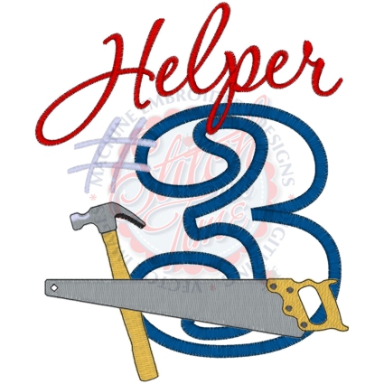 Sayings (4169) Helper #3 Carpenter Applique 5x7