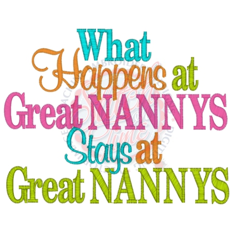 Sayings (4177) What Happens At Great Nannys 5x7