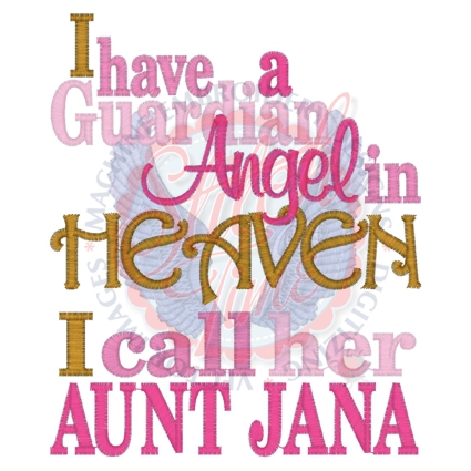 Sayings (4223) Guardian Angel Aunt Jana 5x7