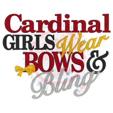 Sayings (4255) Cardinal Girls Bows & Bling 5x7