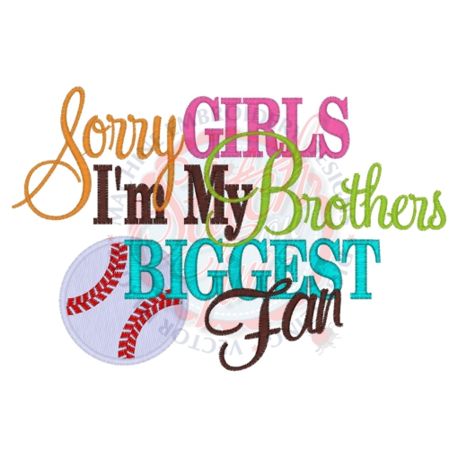 Sayings (4276) Brothers Biggest Fan Baseball 5x7