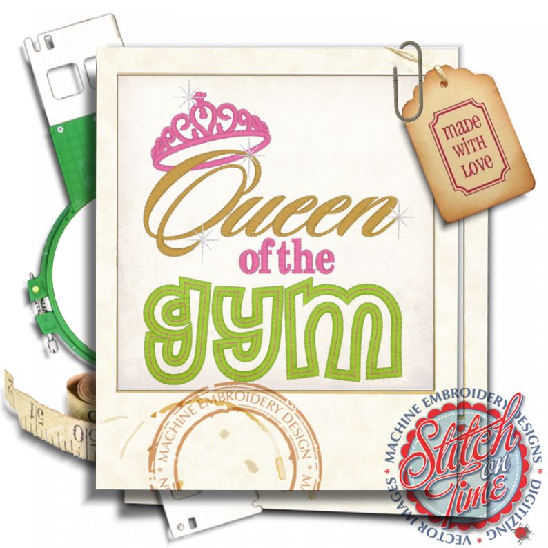 Sayings (4347) Queen Of Th Gym Applique 5x7