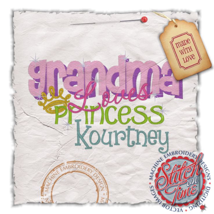 Sayings (4367) Grandma Loves Princess....5x7