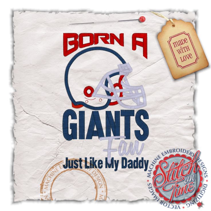 Sayings (4378) Giants Fan Like Daddy Applique 5x7