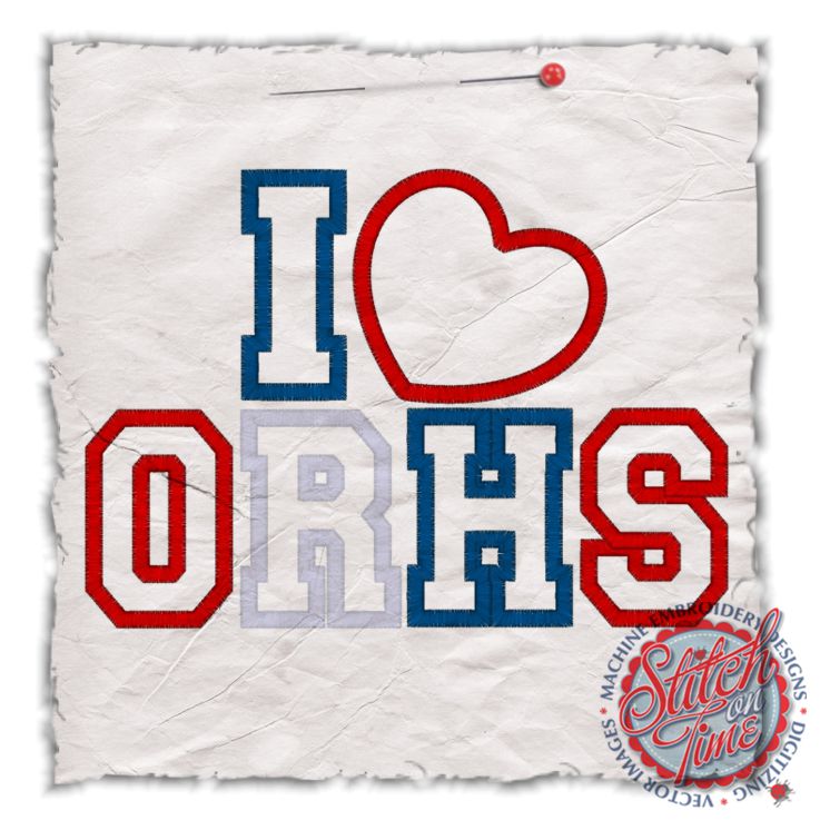 Sayings (4473) I Heart ORHS Applique 5x7