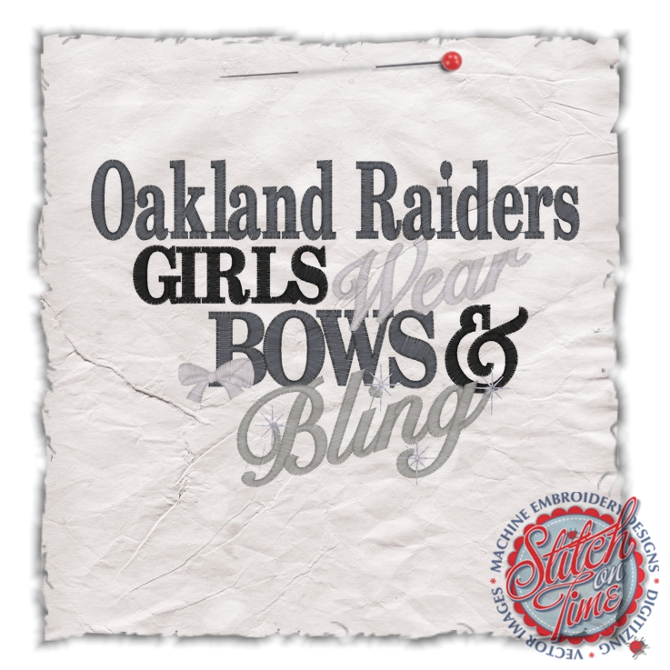 Sayings (4537) Raiders Girls Bows & Bling 5x7